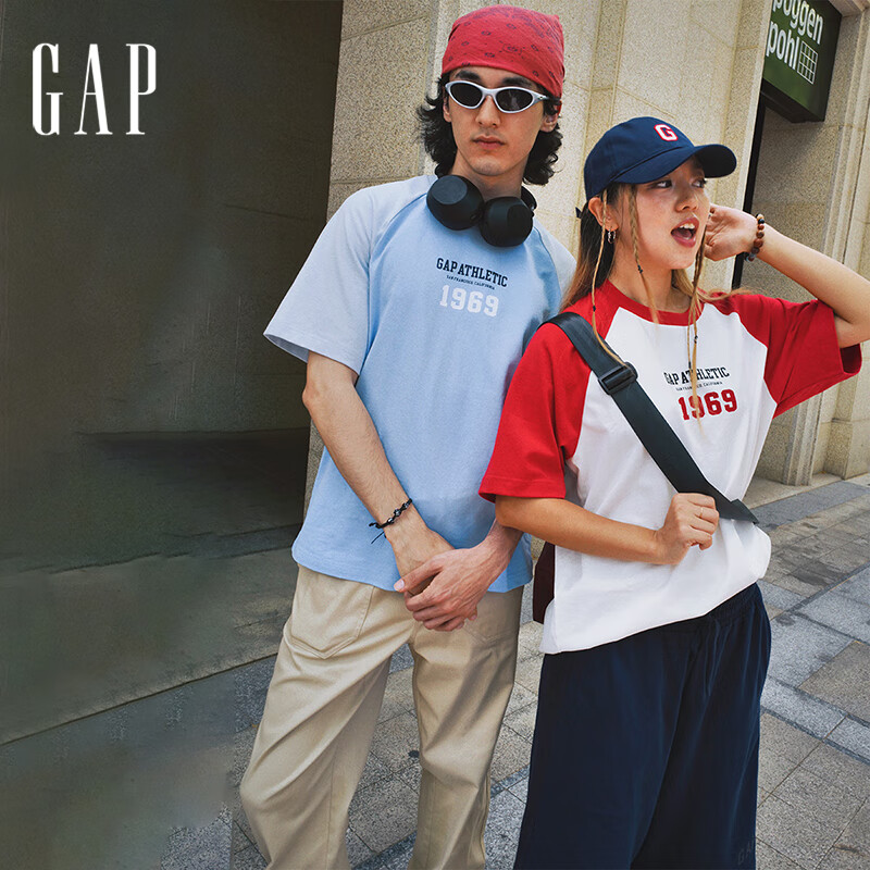 Gap 男女装纯棉撞色情侣上衣 87.1元