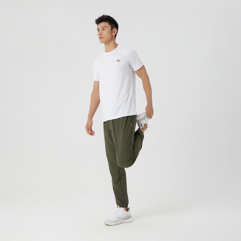迪卡儂 DECATHLON 運(yùn)動(dòng)褲男速干長(zhǎng)褲束腳褲透氣輕盈運(yùn)動(dòng)褲-4847716 款A(yù)-深卡其色 79.1元