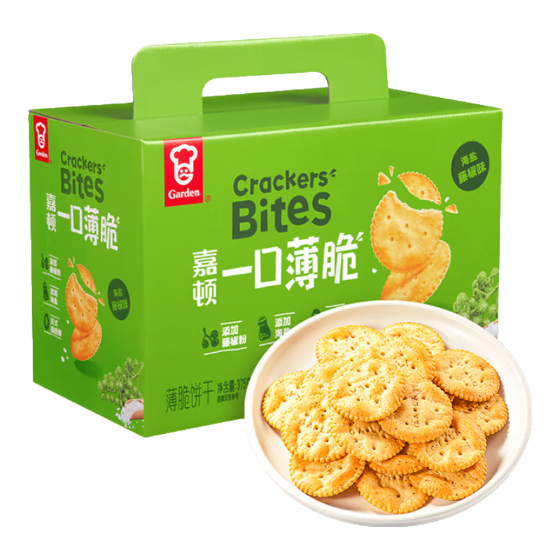 嘉顿 一口薄脆饼干 375g*2件 11.86元（合5.93元/件）
