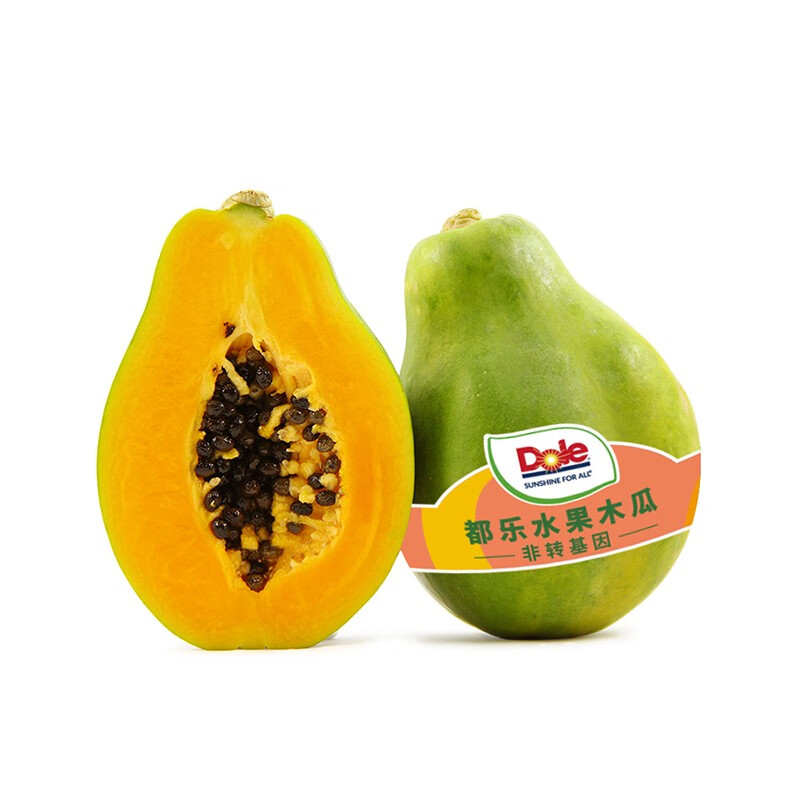Dole 菲律賓木瓜 非轉(zhuǎn)基因木瓜 新鮮水果 2粒裝 單果350g 中果 19.9元