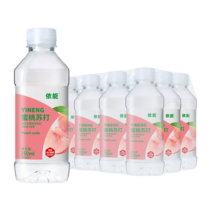依能苏打果味饮料 350ml*12瓶 蜜桃味 10.9元