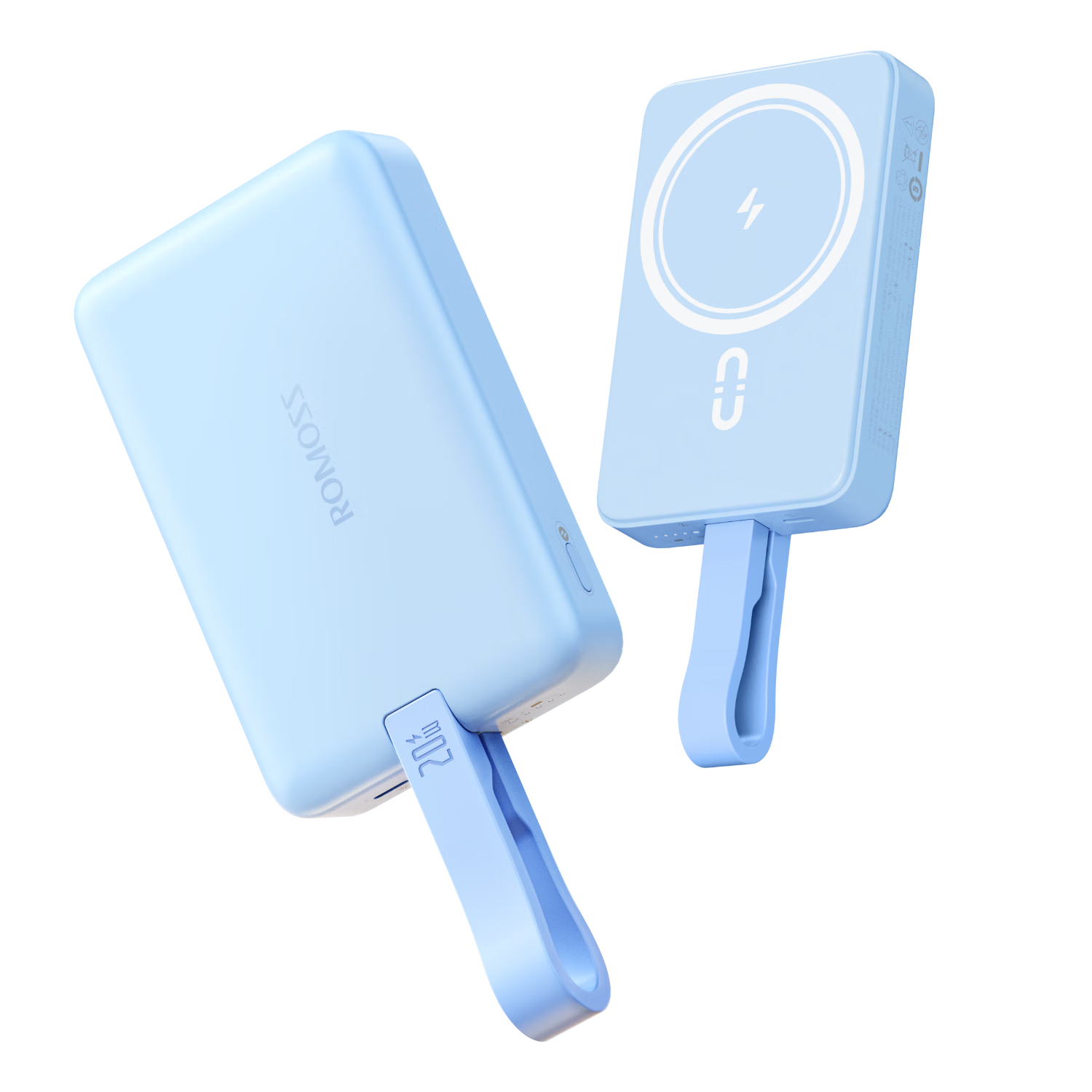 罗马仕 磁吸无线充电宝20W快充1万毫安时自带线 支持苹果Magsafe  104.03元
