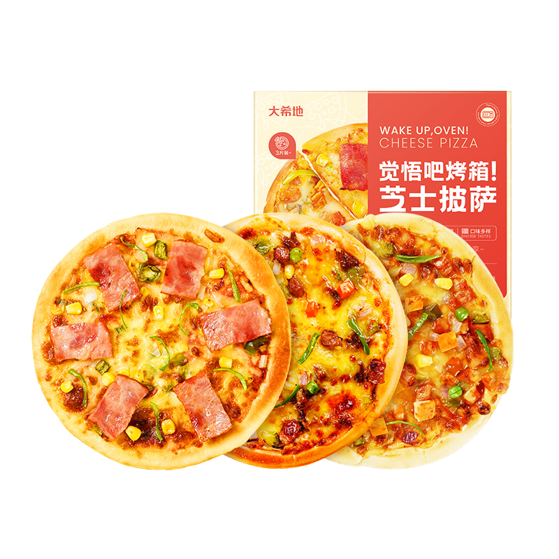 plus會(huì)員：大希地 芝士披薩組合540g 3個(gè)裝*4件 14.49元/件，共57.96元