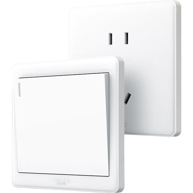 DELIXI 德力西 开关插座面板 CD815系列 10A斜五孔插座 QSE86ZS/3 3.7元 包邮