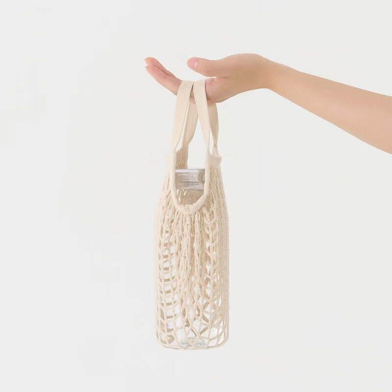 MUJI 無印良品 女士手提包 棉制附肩带网兜包 28元