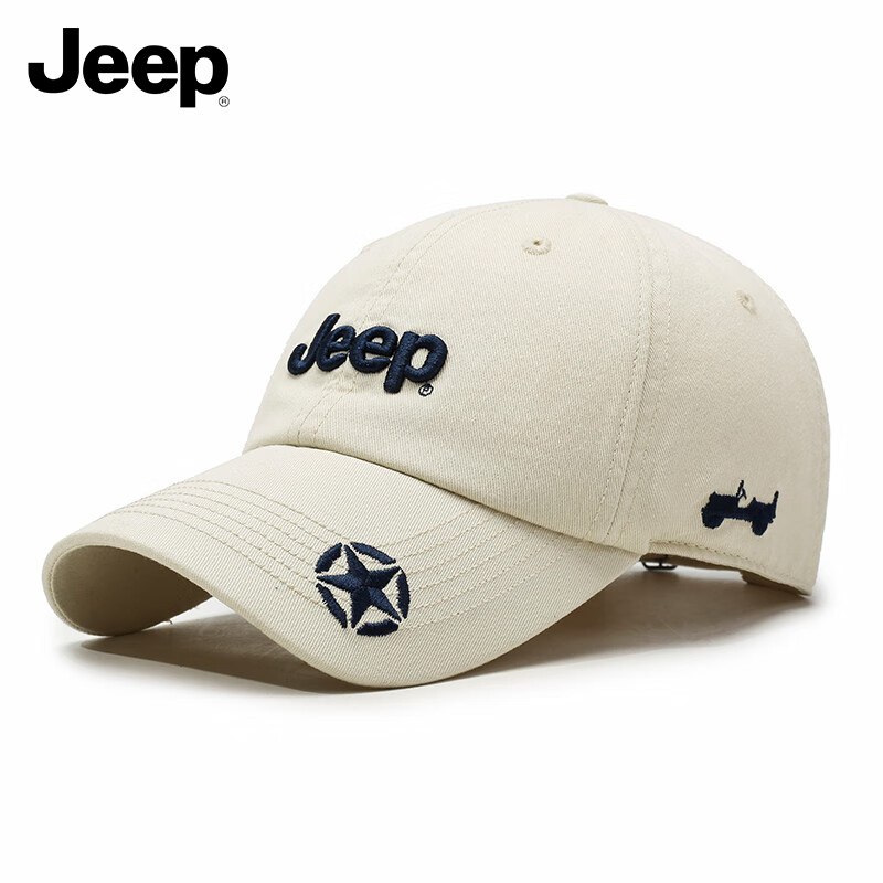 Jeep 帽子 男士棒球帽 四季潮流户外鸭舌帽 防晒遮阳帽 男女式太阳帽 券后20.31元