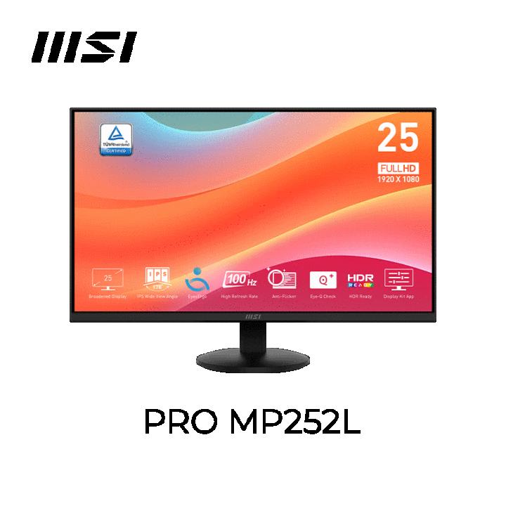 政府補貼：msi 微星 Pro MP252L 24.5英寸 顯示器（1080P、100Hz、HDR Ready） 464.32元 包郵
