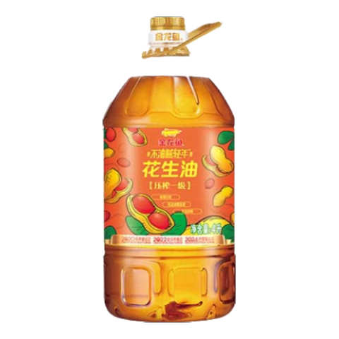 金龍魚 食用油 物理壓榨 壓榨一級花生油4L  69.1元