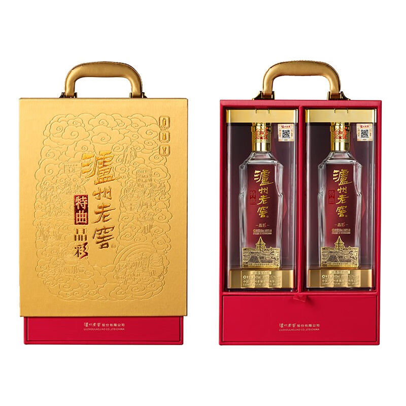 PLUS會員：瀘州老窖特曲晶彩 濃香型白酒 送禮佳選 52度 500mL 2瓶  返20元京豆后467.78元（需領券）