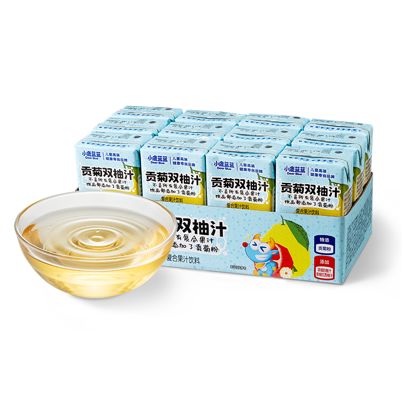 需PLUS：小鹿蓝蓝贡菊双柚汁125ml*12盒100﹪原果汁含量0蔗糖0防腐剂儿童果汁饮料 24.5元（需领券）返5元超市卡
