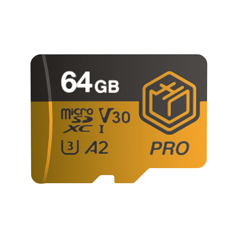 京東plus：京東京造64GB TF內(nèi)存卡4K超高清金標Pro系列存儲卡U3V30A2讀速200MB/S 適配無人機運動相機等 49.65元
