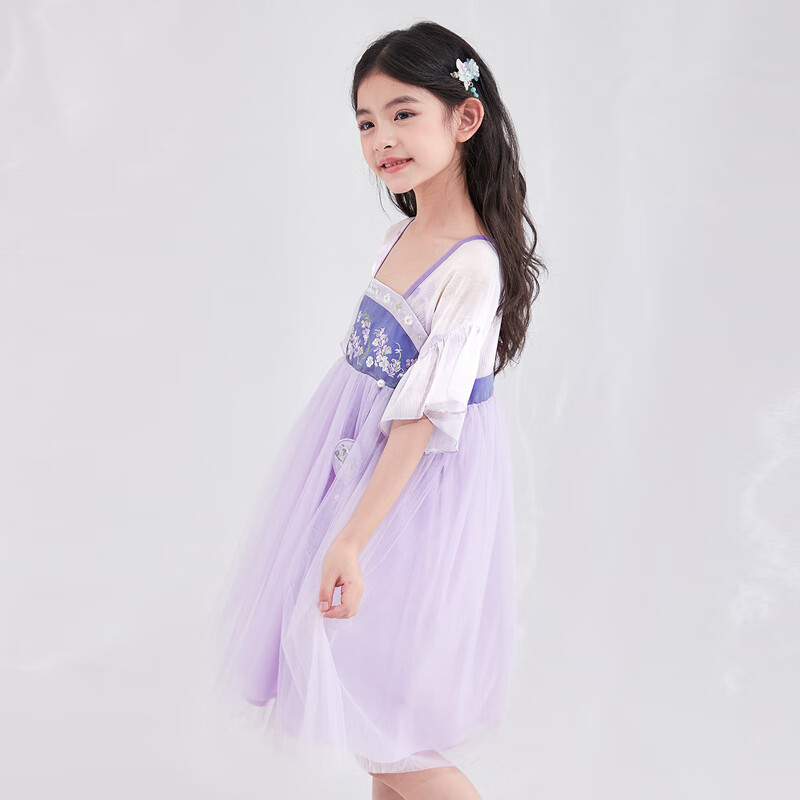 笛莎 童裝女童國(guó)風(fēng)刺繡連衣裙 紫藤色 今晚12點(diǎn)結(jié)束 券后84.95元
