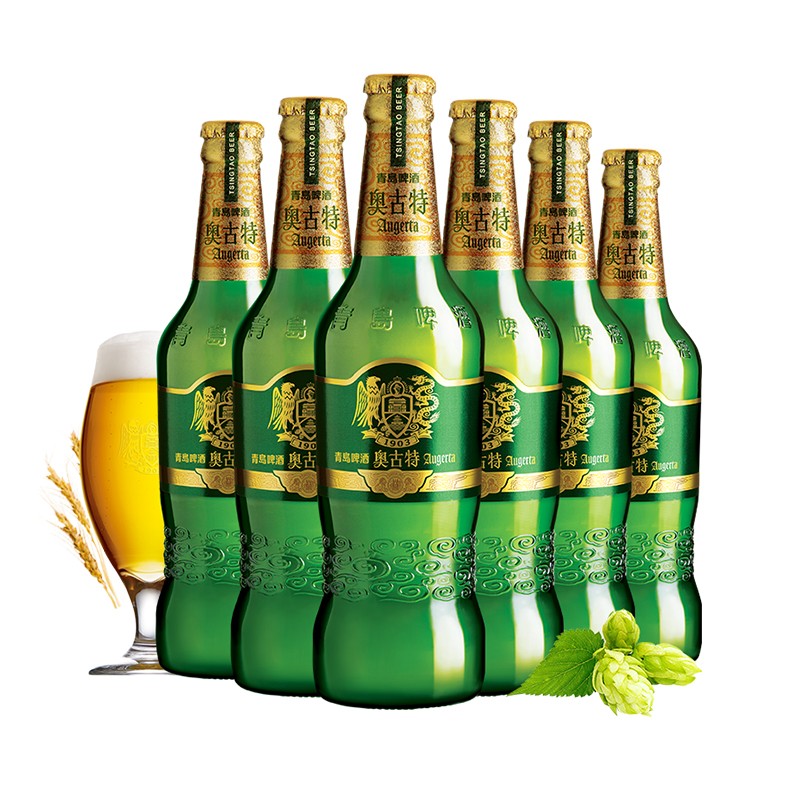 青岛啤酒 奥古特瓶装啤酒 480ml*6瓶 44.5元（需买2件，需用券）