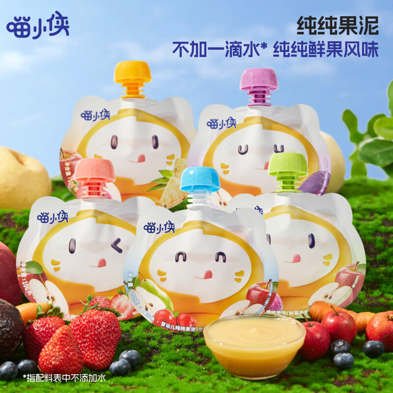喵小俠 SUPER MIAO 寶寶輔食水果泥 100g （任選10件）贈(zèng)2包蝦片 3.42元