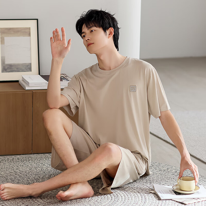 潔麗雅 夏季莫代爾冰絲短袖短褲家居服 34.9元（需領(lǐng)券）