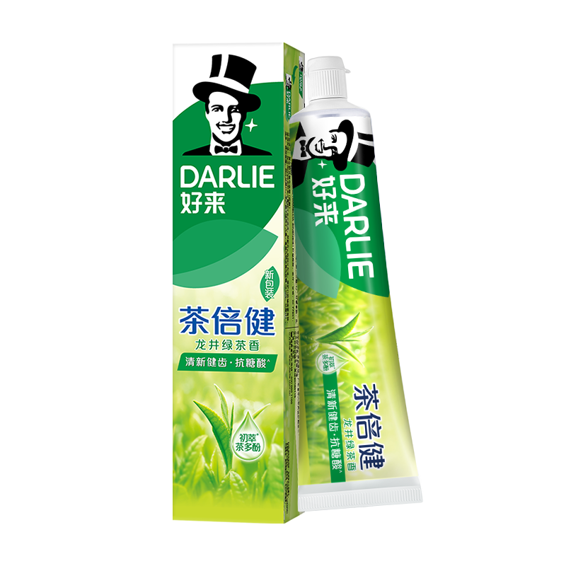 DARLIE好來(lái)(原黑人)茶倍健牙膏 龍井綠茶 120g*2件 12.79元(合6.39元/件）