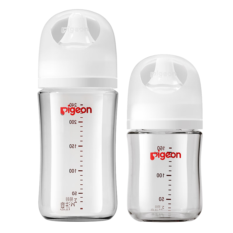 PLUS会员：贝亲 婴儿奶瓶 宽口径 玻璃奶瓶 160ml 0-3个月 +240ml 3-6月 151.55元（需领券）