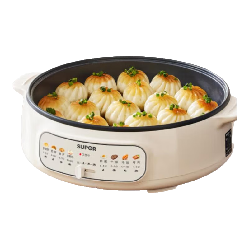 国家补贴：苏泊尔（SUPOR）电饼铛家用电火锅多功能锅 34cm大烤盘7cm加深3档火力 89.25元（需领券）