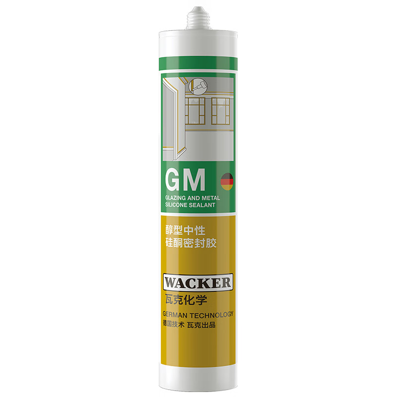 WACKER 瓦克 GM玻璃胶通用型厨卫密封胶美容胶中性耐候门窗硅酮胶结构胶透明 22.9元