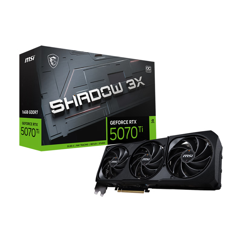 微星 幻影师 GeForce RTX 5070 Ti 16G SHADOW 3X OC 显卡 6964.01元