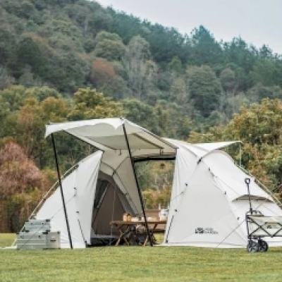 牧高笛（MOBIGARDEN） 戶外精致露營(yíng)帳篷雙開(kāi)門(mén)透氣牛津布防雨兩室一廳大空間世家4 世家4-橄欖綠（升級(jí)帶幕布） 599元