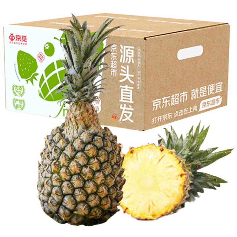 京覓海南手撕青皮鳳梨（帶刺)凈重3斤1-2個(gè) 單果650g水果源頭直發(fā)包郵 15.69元（需領(lǐng)券）
