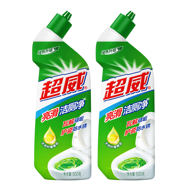 plus会员：超威洁厕灵马桶清洁剂亮滑洁厕液500g*2瓶 6.2元