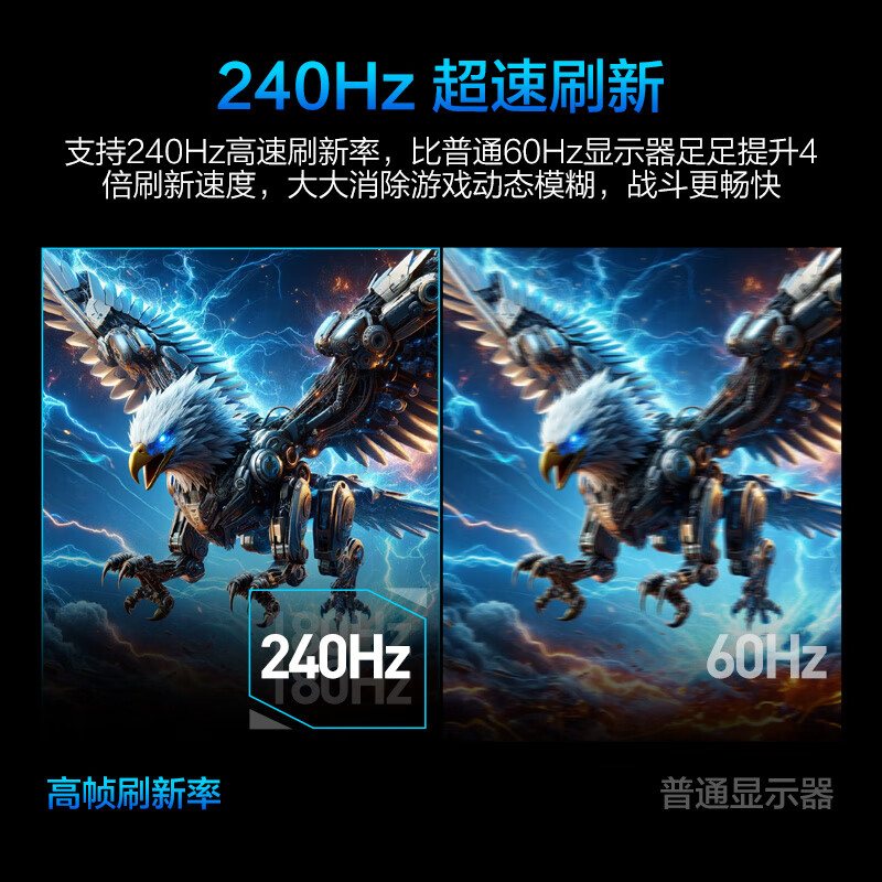 國家補(bǔ)貼：HKC 24.5英寸2K 240Hz顯示屏FastIPS硬件低藍(lán)光HDR400旋轉(zhuǎn)升降1Ms游戲電競電腦顯示器 獵鷹二代G25H4 券后1047.21元