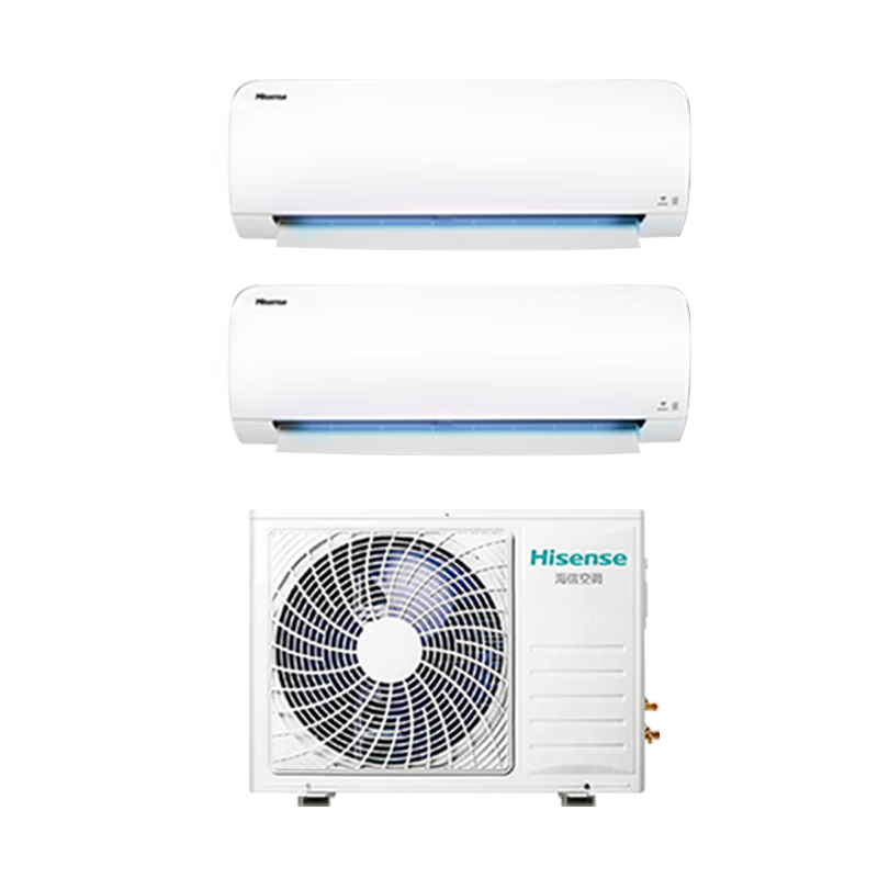 海信（Hisense）一拖二空調(diào) 全新升級 大2匹/3匹【咨詢客服享補(bǔ)貼20﹪】中央空調(diào)變頻節(jié)能省電智控復(fù)式loft公寓掛機(jī) 大2匹 一級能效 大1匹+大1匹咨詢享國補(bǔ) 3512.8元（需領(lǐng)券）