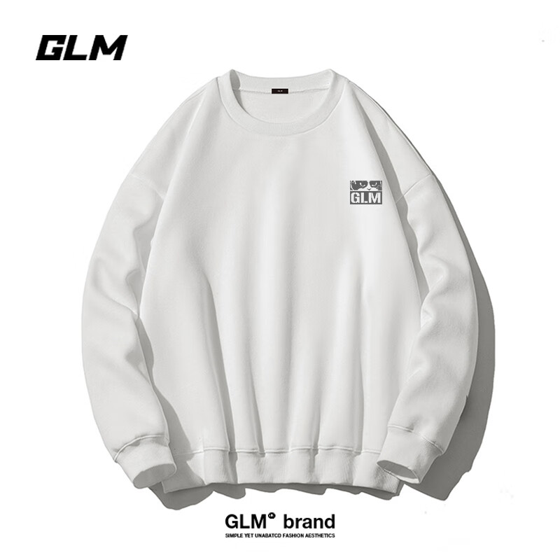 GLM衛(wèi)衣男秋季圓領(lǐng)潮流休閑百搭寬松上衣男裝簡約打底衫 14.95元（需領(lǐng)券）