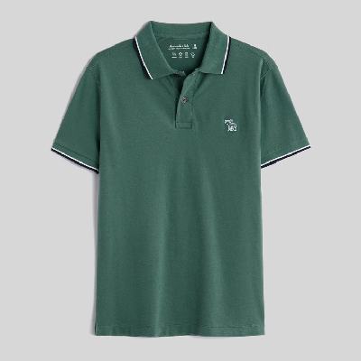 ABERCROMBIE & FITCH 男裝 春秋 POLO衫 短袖T恤 美式復古 通勤 基礎(chǔ) 小麋鹿 綠色 S KI124-3068 139.2元