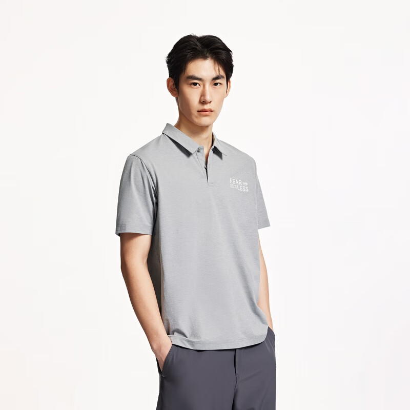 杰克瓊斯 男裝25年速干POLO衫男士翻領(lǐng)短袖T恤夏季潮流寬松休閑戶外半袖 C39淺灰 常規(guī) L 券后104元