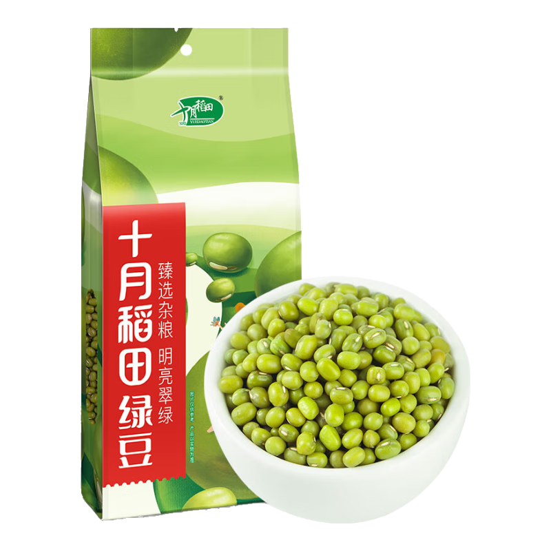 十月稻田 绿豆 500g（东北 杂粮 粗粮 大米伴侣 可发豆芽 打豆浆） 6.9元
