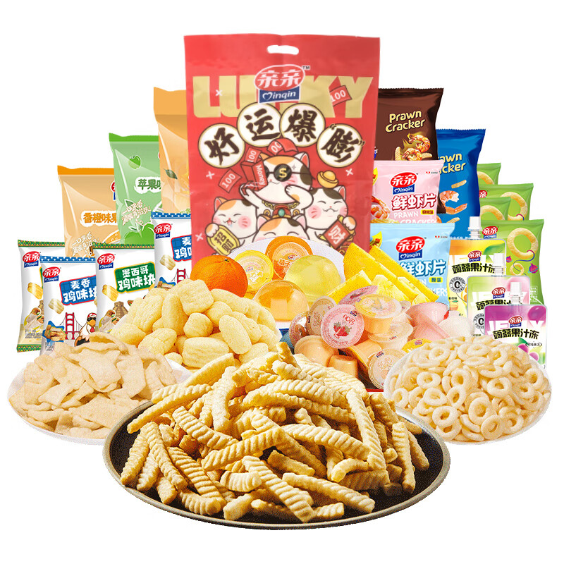 再降价: 亲亲 休闲零食大礼包 950g 11.9元（需领券）(微信小程序购买)