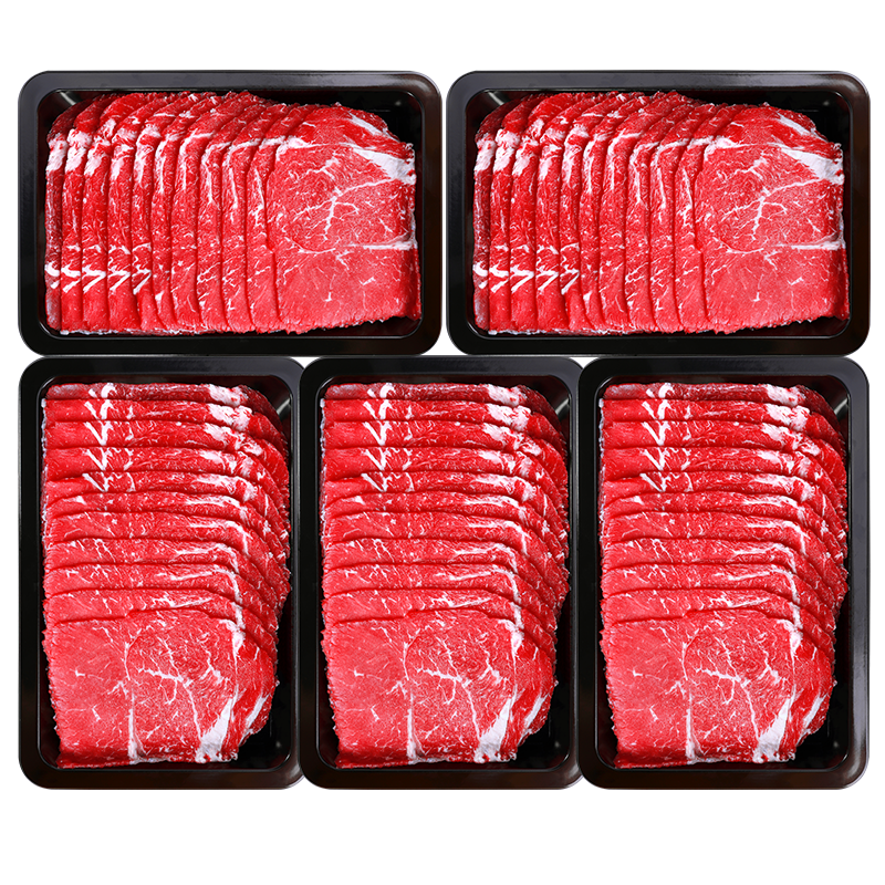 往來白丁澳洲原切牛肉片雪花牛肉卷肥牛卷壽喜鍋冷凍涮火鍋烤肉食材生鮮 谷飼牛肉片-5盒 凈重1000g 89元