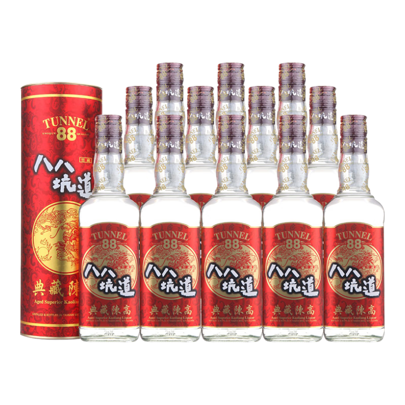 plus會(huì)員：八八坑道 典藏陳高 清香型白酒 53度 600ml*12瓶 整箱裝（原箱） 1679.04元