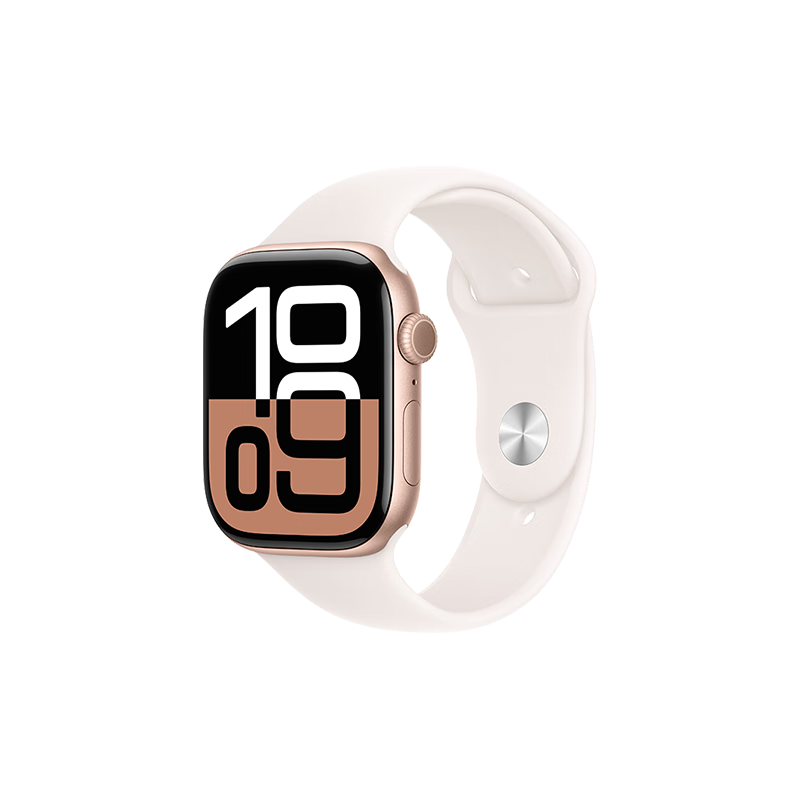 再降价、微信小程序：PLUS：Apple/苹果 Watch Series 10 智能手表 GPS款 铝金属 亮黑色 46mm S/M 2193.01元（需领券）