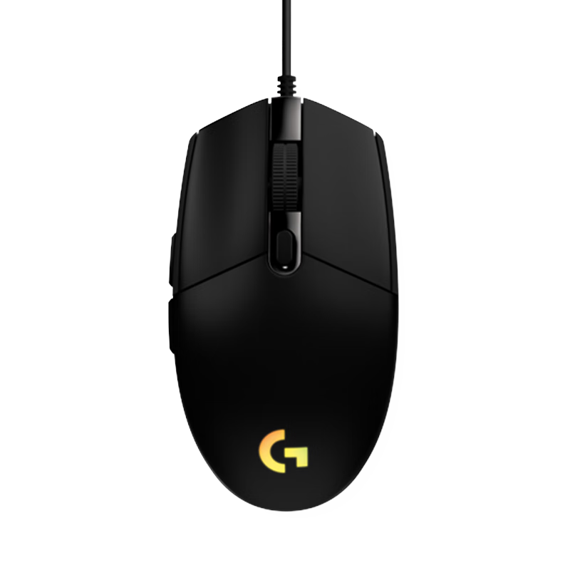 PLUS會員：（G）羅技 G102第二代游戲鼠標(biāo) RGB流光燈效鼠標(biāo) 黑色 200-8000DPI 77.49元