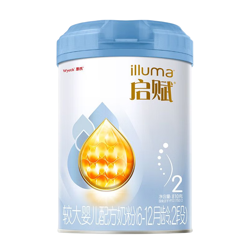 惠氏（Wyeth）「官方授权」启赋较大婴儿配方奶粉(6-12月适用)蓝钻2段850g 6罐 （新国标） 1320元