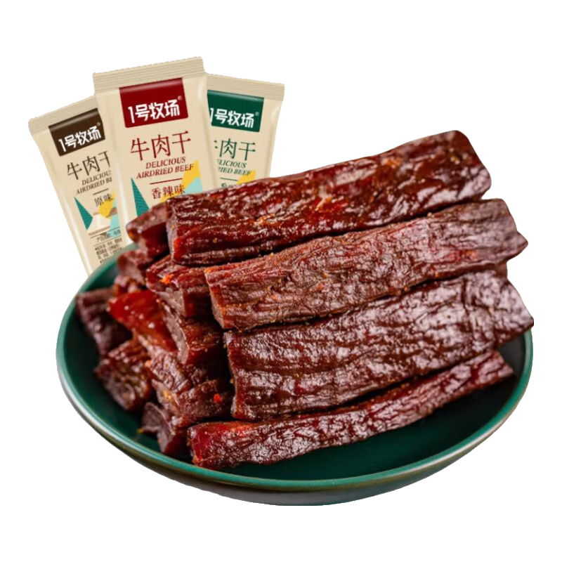 1號牧場 手撕風(fēng)干牛肉干 內(nèi)蒙牛肉干 牛肉類 肉類零食 散裝稱重 原味半斤裝一袋250g 散裝稱重 39.9元（需領(lǐng)券）