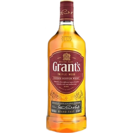 PLUS包郵：格蘭（Grants）三桶陳釀?wù){(diào)配型 蘇格蘭威士忌 1000ml 進(jìn)口洋酒 52元（先把湊單拍2，右下方換購主商品）