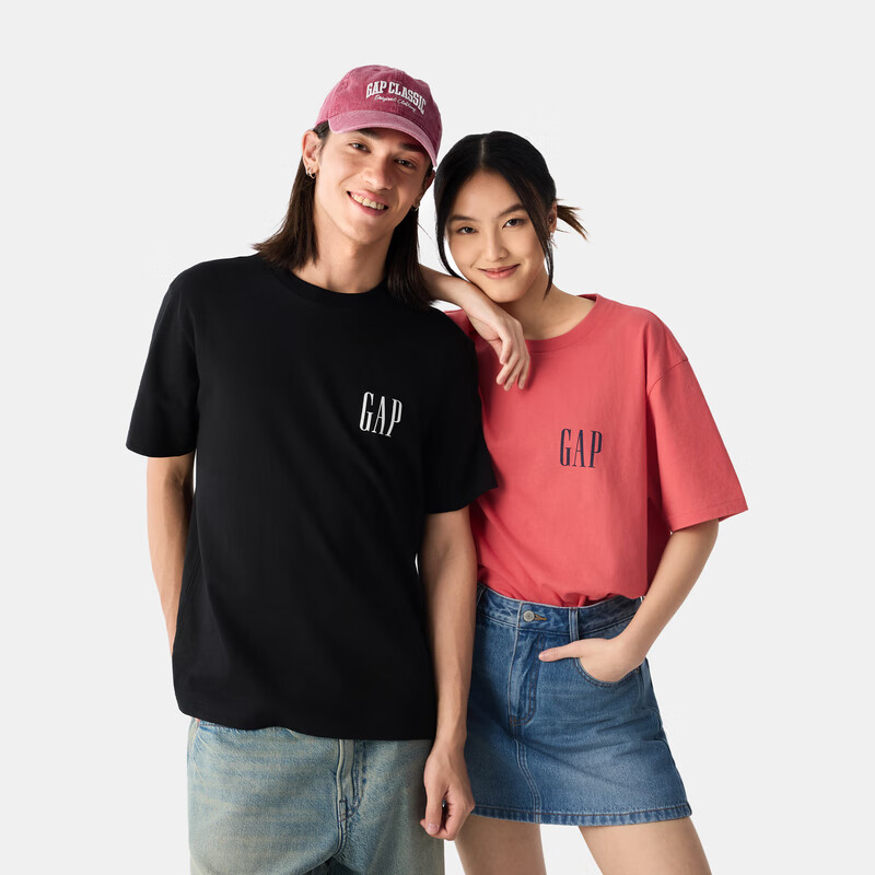 Gap 男女裝 2025春季印花logo純棉圓領寬松短袖T恤 69元