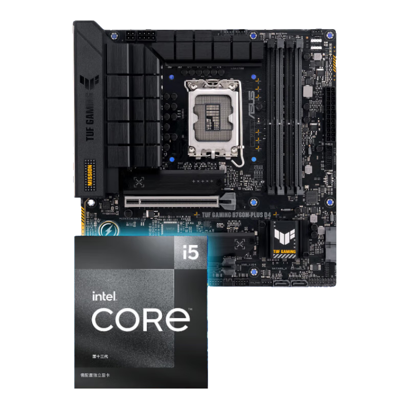 【主板cpu套裝】華碩B760M 重炮手D4主板+英特爾(intel)i5 13490F CPU 主板+CPU套裝 1877元