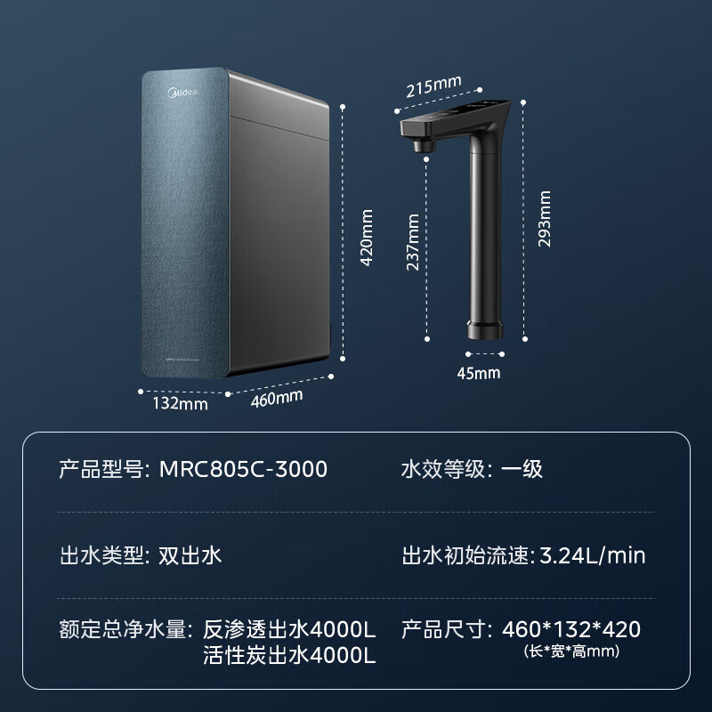 美的 星河 1200G PRO 6年陶氏RO膜 1651.92元