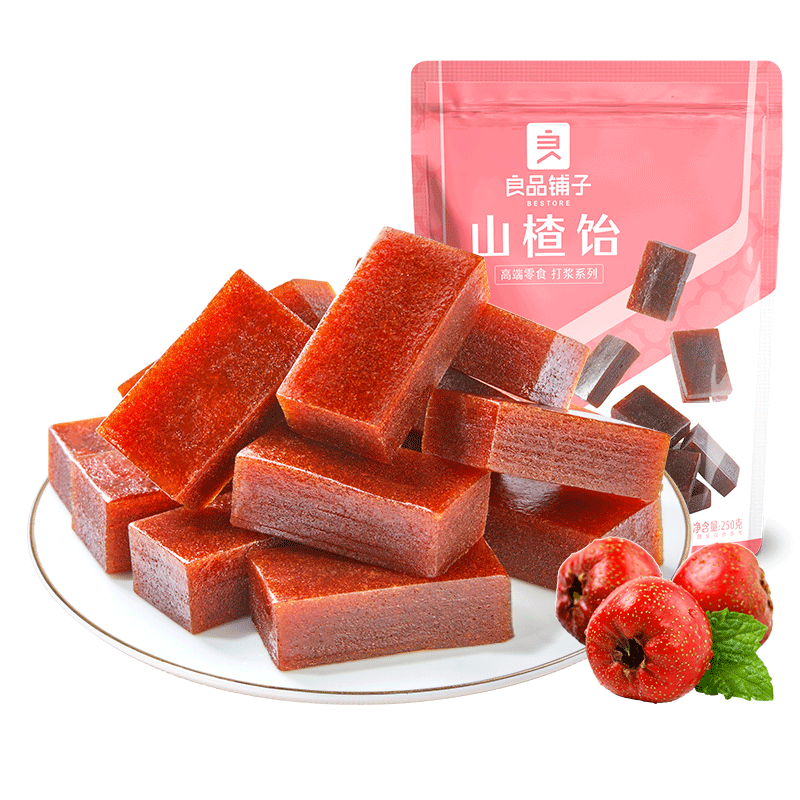 良品鋪?zhàn)?山楂飴山楂糕 無核山楂零食 小吃果脯蜜餞250g 5.5元（京東秒殺進(jìn)）