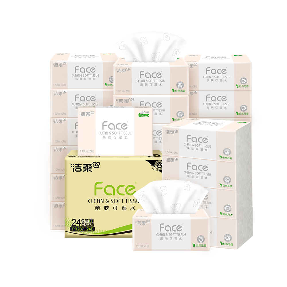 潔柔 Face系列 抽紙 3層110抽24包 28.55元（需買4件，需用券）