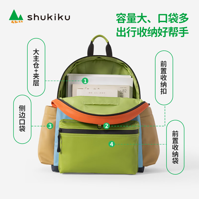 SHUKIKU 小橡皮書包男女生小學生一年級幼兒園兒童超輕雙肩背包 海藍寶 S+ 券后89元