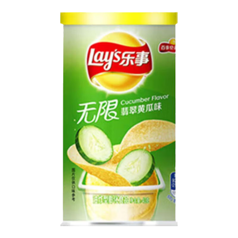 樂事（Lays） 經(jīng)典/大波浪/奇多系薯片 玉米棒40g/50g 單袋裝辦公室休閑零食 無限翡翠黃瓜味 罐裝40克