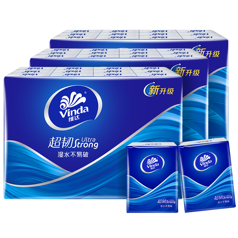 维达（Vinda）【赵丽颖推荐】超韧手帕纸4层加厚 纸手帕餐巾卫生纸小包 超韧72包 24元