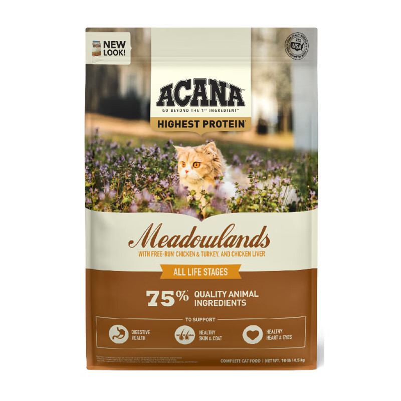 ACANA 愛肯拿 貓糧進口貓糧全段通用牧場盛宴貓糧4.5kg-效期26年2月 275.55元